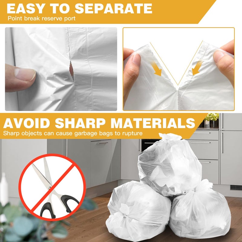 Ginkgo Small Trash Bags 4 Gallon Bathroom Garbage Bags - 100 Count, 4 Colors, Clear Unscented Plastic Mini Trash Bags for Kitchen, Waste Baskets, Office, Bedroom and Car - Bulk Little Garbage Can Liners - Image 4